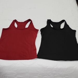 Stylish Women's Maroon and Black Tank Tops